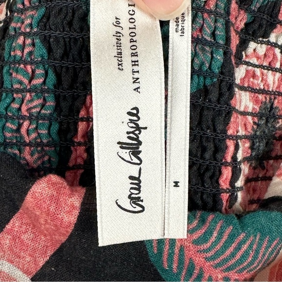 Anthropologie Grace Gillespie Strapless Floral Brunch Linen Midi Dress Sz M - Picture 5 of 9